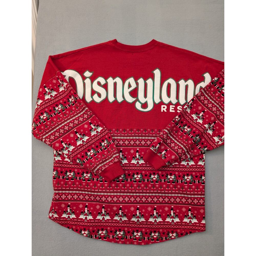 Disneyland Resort Christmas Spirit Jersey Small Red Holiday Sweater Shirt - Picture 7 of 9